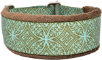 1.5" Teal & Chocolate Lattice Everyday Limited Slip Collar