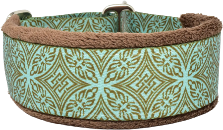 1.5" Teal & Chocolate Lattice Everyday Limited Slip Collar